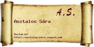 Asztalos Sára névjegykártya